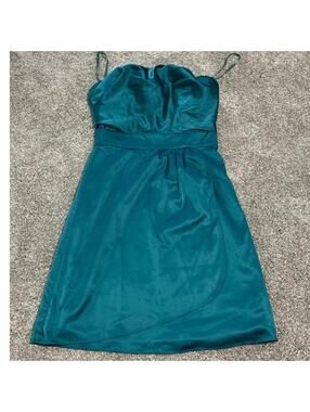 The Limited Women's Y2K Strapless Satin Teal Dress size 4